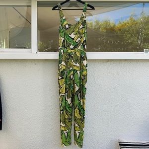 LEAF PRINT GREEN JUMPSUIT SIZE 2
